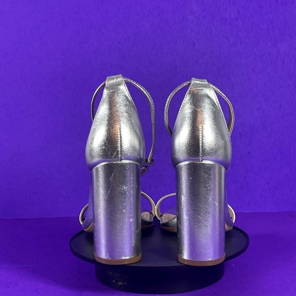 SCHUTZ Women's Candy LEE Metallic Leather Block Heel Sandals Shoe Size 8-NEW - Picture 4 of 7